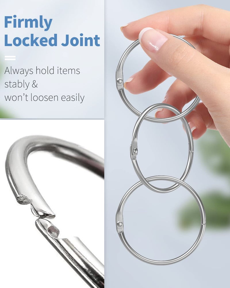 Pawfly Loose Leaf Binder Rings 2 Inch Smooth Steel Book Rings for Index Cards Flash Cards Receipts Memos Photos and Files Heavy Duty Organizers Loops for Office School and Home Use, 12 Pack - Image 3